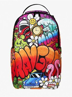 Sprayground Miami Doodle Daydream Backpack🔥New Black Bookbag Large School Bag
